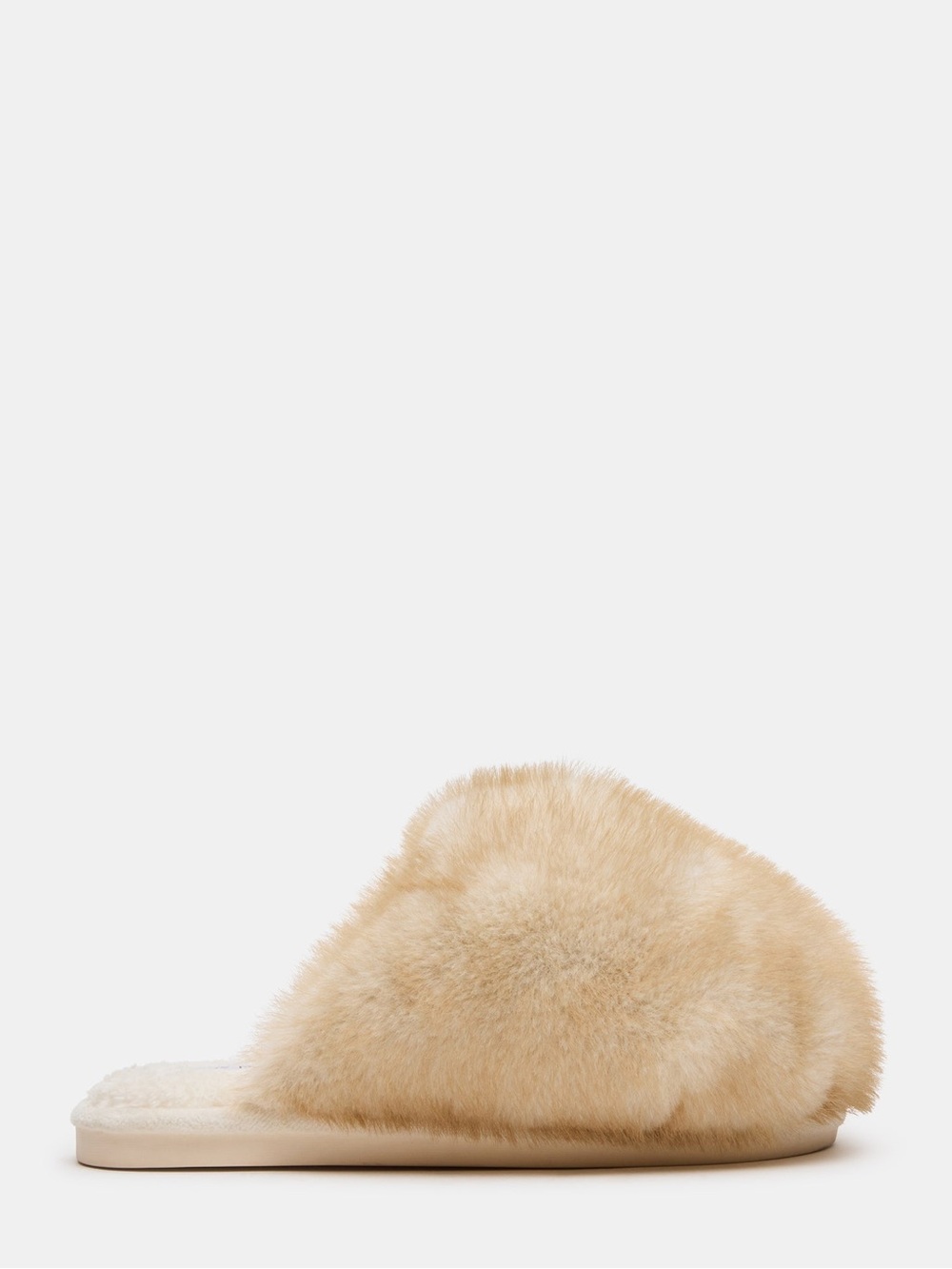 ♥️♥️ Steve Madden Women's Poof Cozy Slides Slippers | Natural